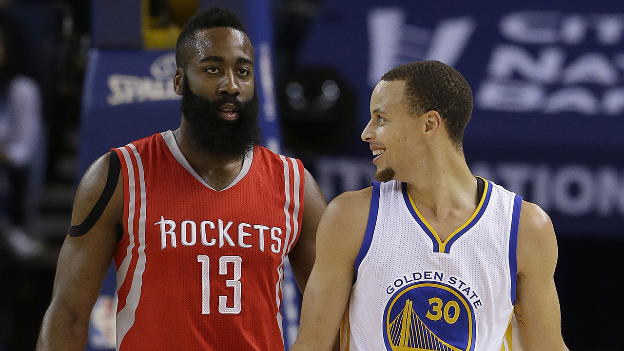 Steph Curry Next To James Harden - HD Wallpaper 