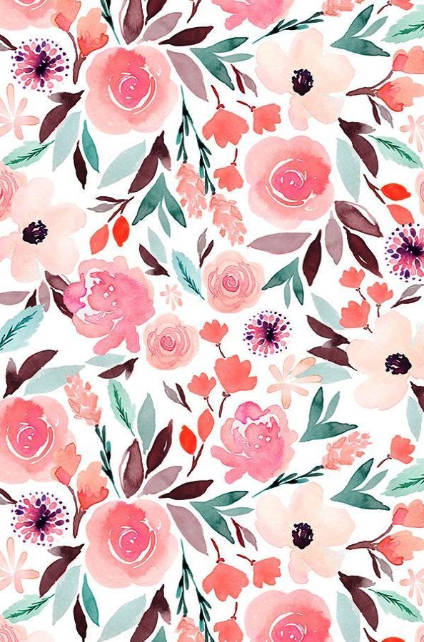 Background Pastel Watercolor Flowers - HD Wallpaper 