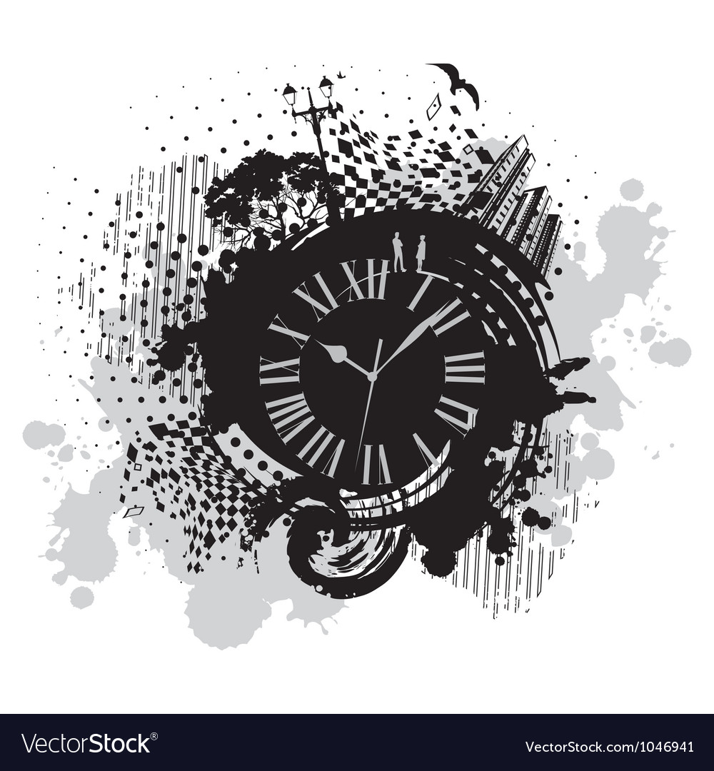 Background With Clock Vector - HD Wallpaper 