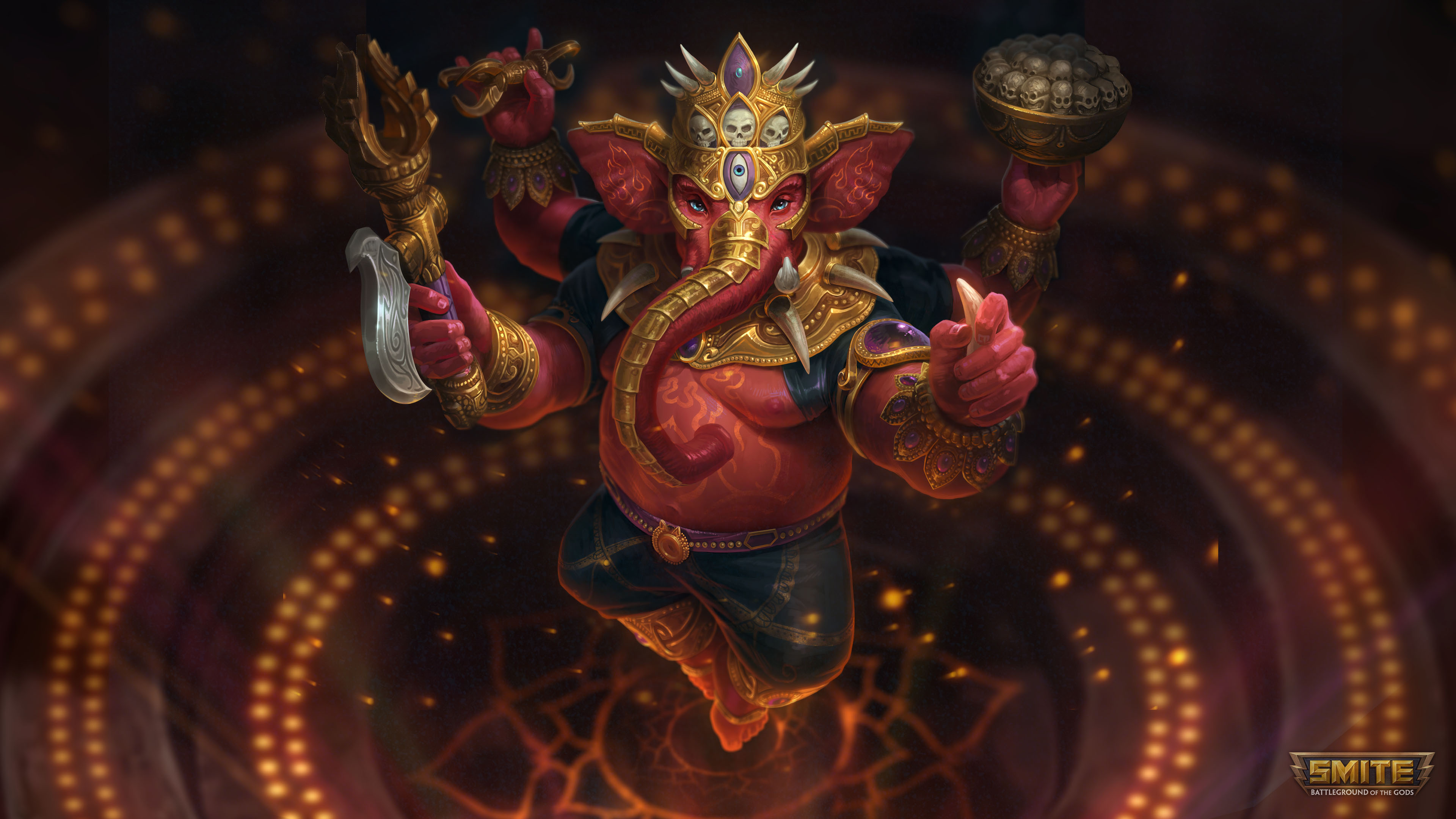 Maha Rakta Ganesha Smite - HD Wallpaper 