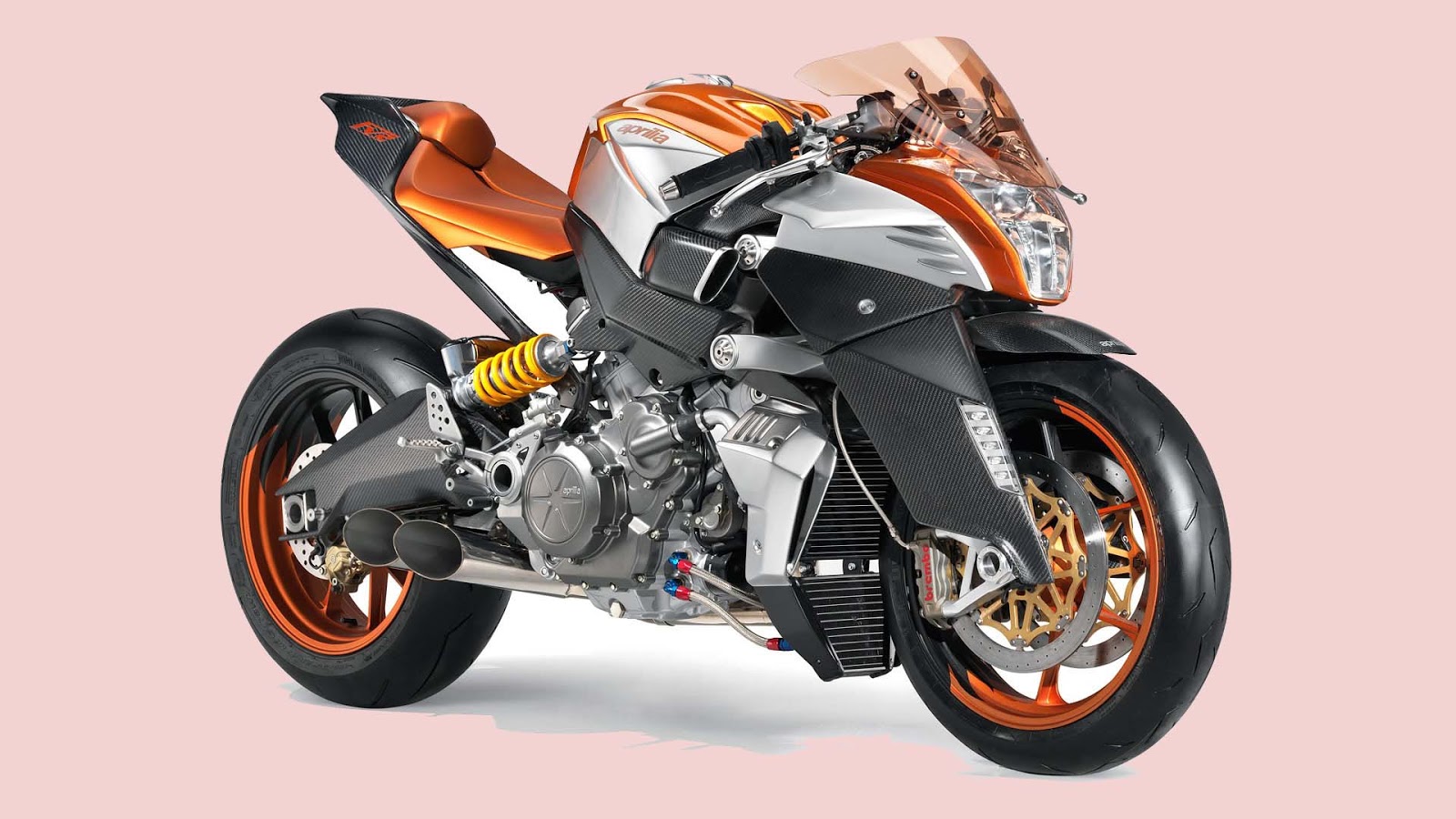 Aprilia Bike Orange Color New Model Wallpaper - Aprilia Fv2 1200 - HD Wallpaper 