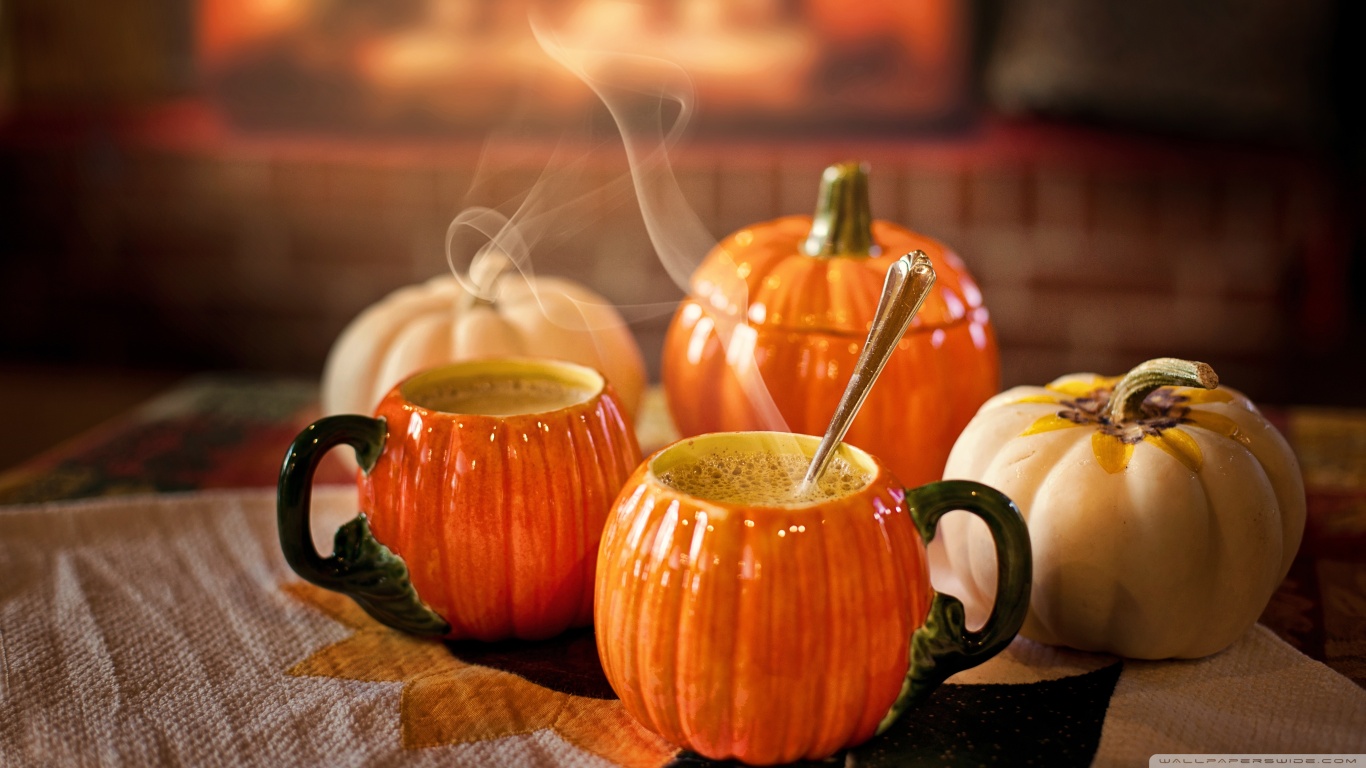 Fall Pumpkin Spice Latte - HD Wallpaper 