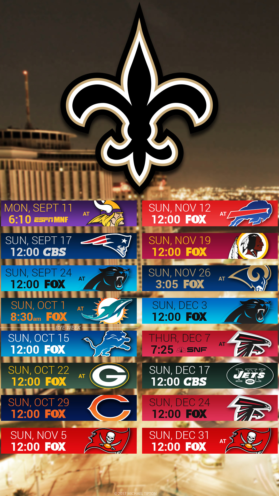 New Orleans Saints 2017 Schedule Turf Logo Wallpaper - 2019 New Orleans Saints Schedule - HD Wallpaper 