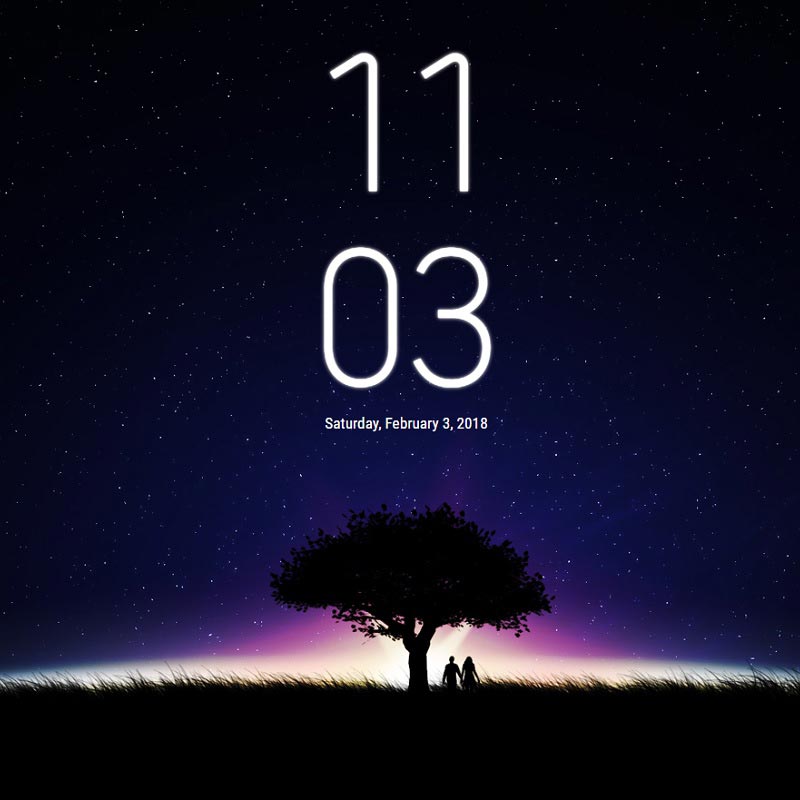 Mobile Phone Style Wallpaper Engine With Clock - Starry Night Background - HD Wallpaper 