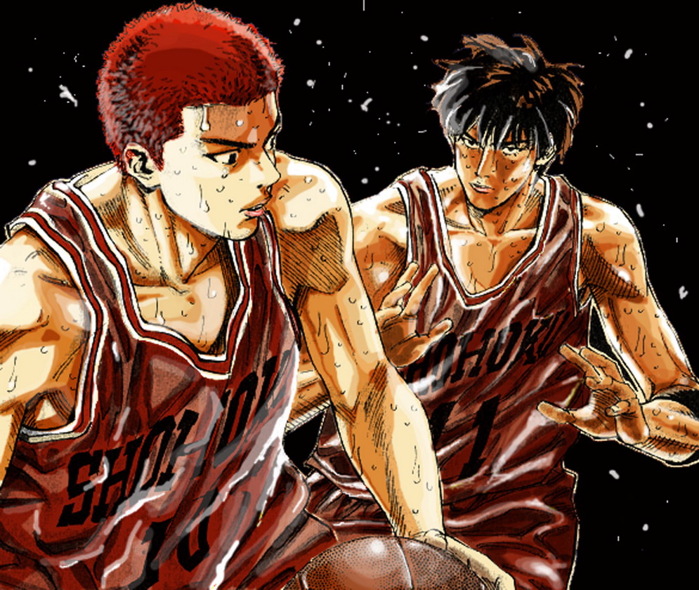 Slam Art - Slam Dunk Rukawa And Sakuragi - HD Wallpaper 