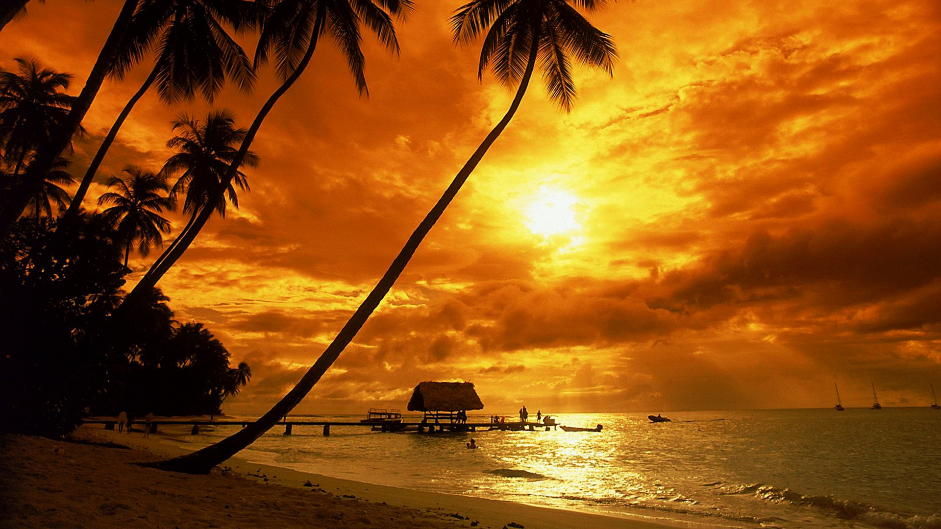 Free Wallpaper For Macbook Air 
 Data-src - Tropical Beach Sunset Background - HD Wallpaper 