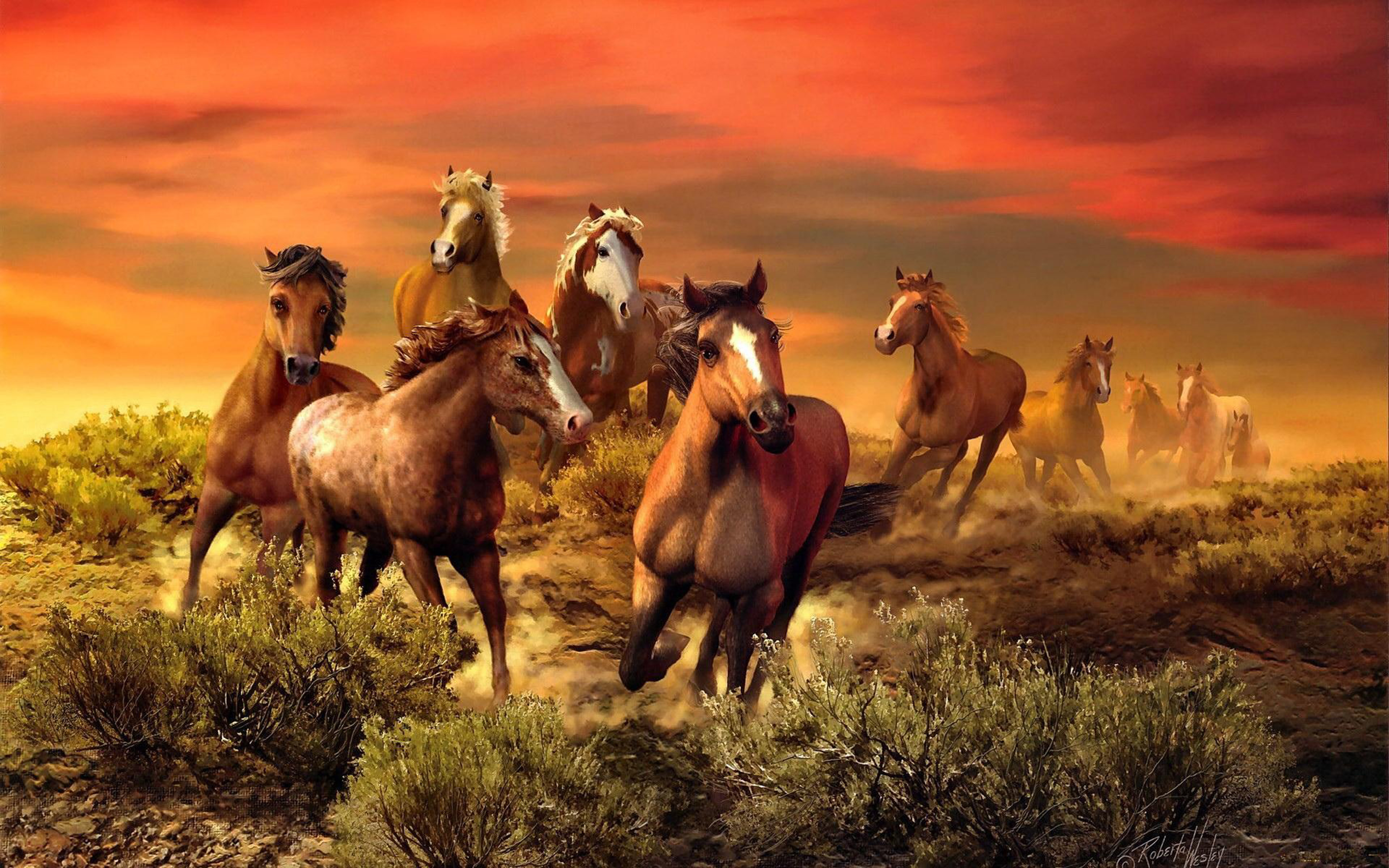 Horse Painting Wallpaper Hd - HD Wallpaper 