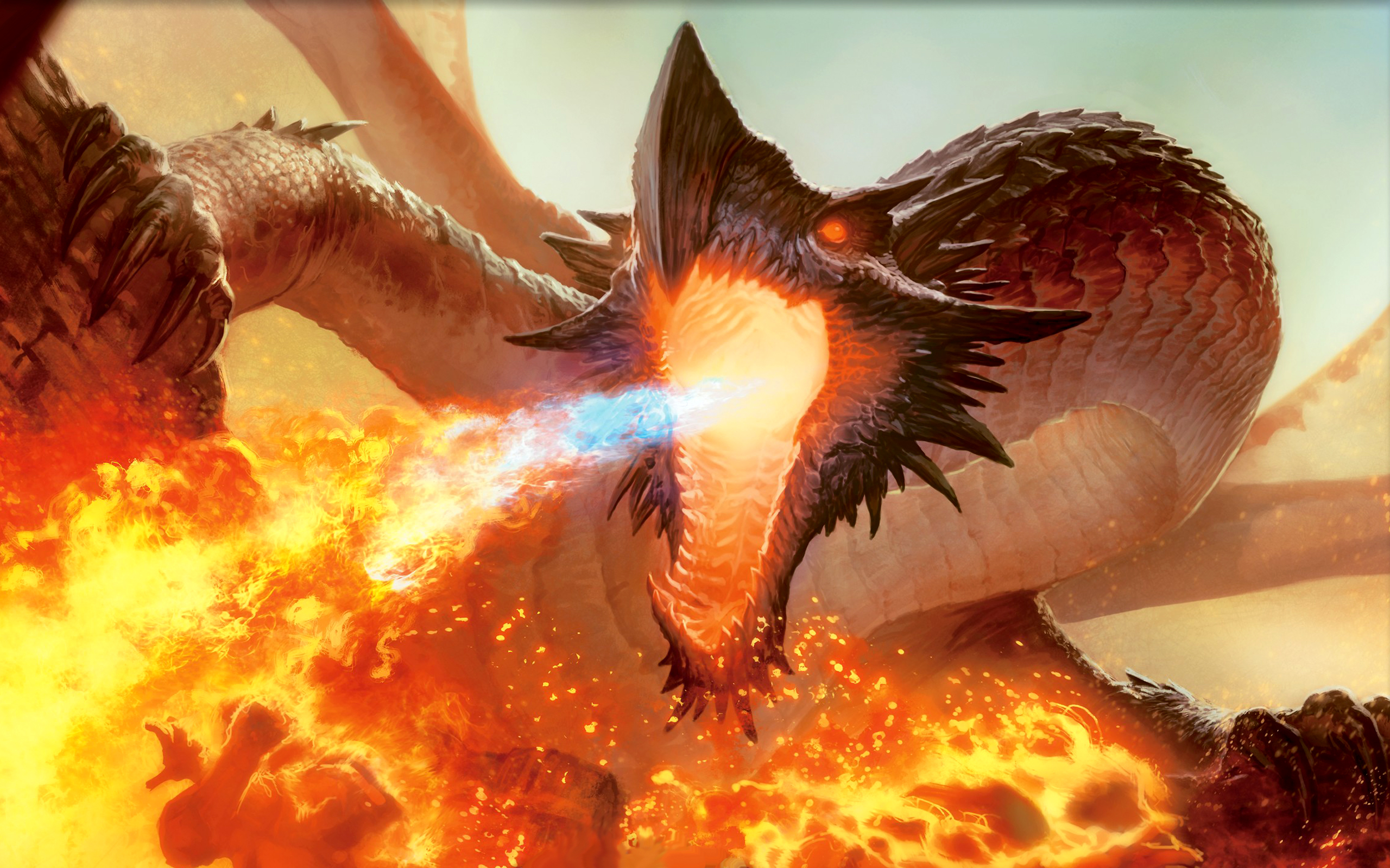 Fantasy Dragon Wallpapers Desktop Background For Free - Dragon Blowing Fire Game Of Thrones - HD Wallpaper 