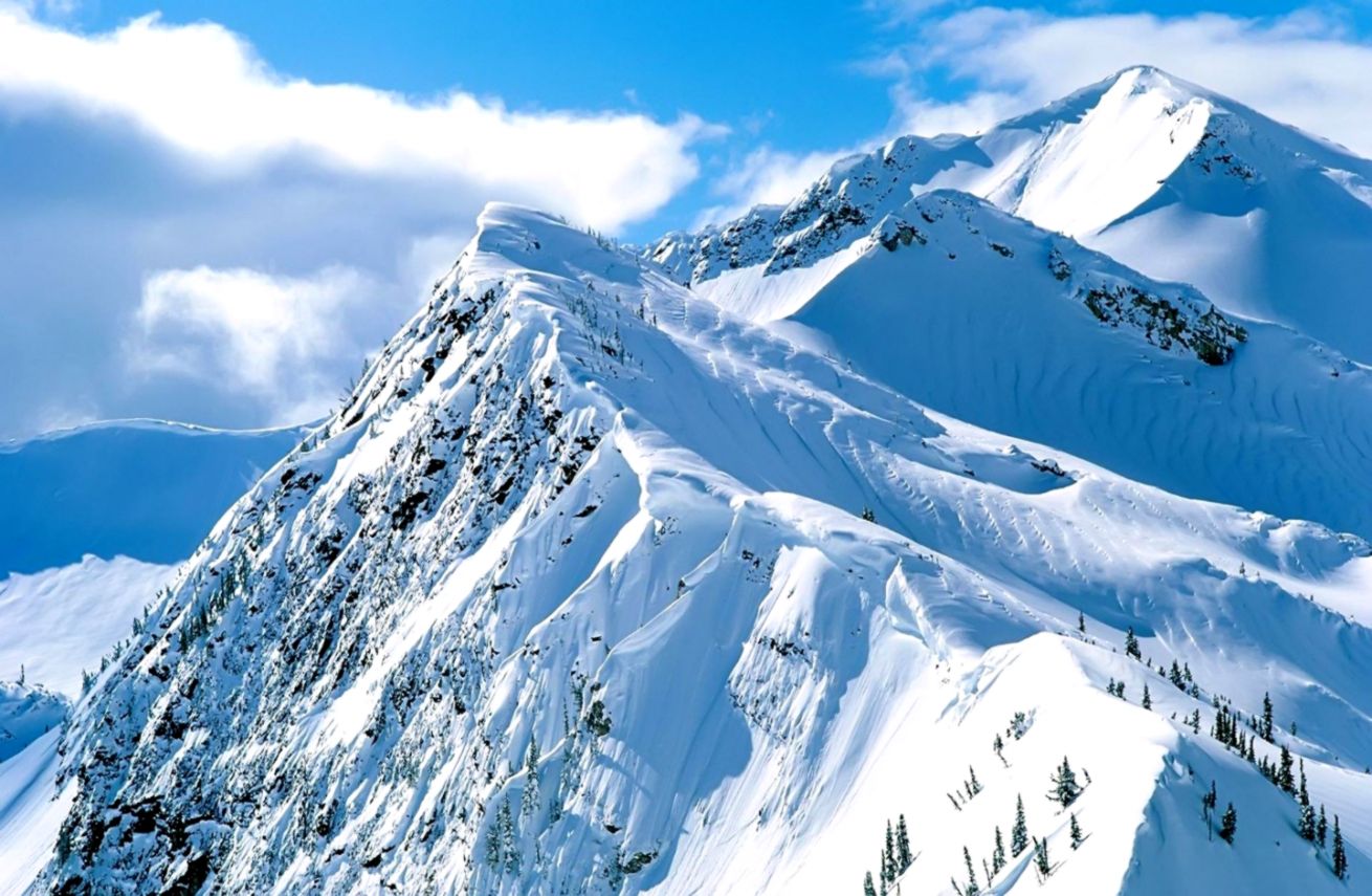 Mountain Winter Nature Mountains Snow Mountain Wallpaper - Snow Wallpaper Windows 10 - HD Wallpaper 