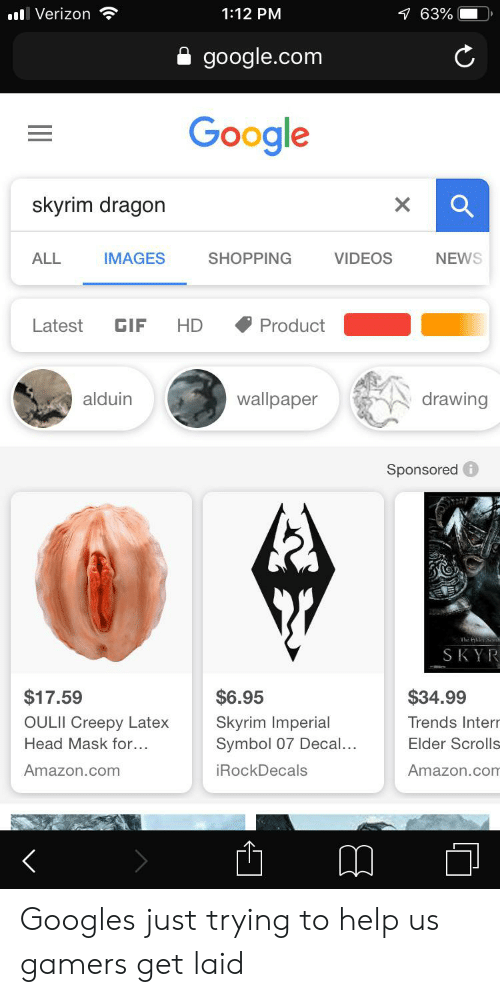 Amazon, Creepy, And Gif - Skyrim Dragon Logo Head - HD Wallpaper 