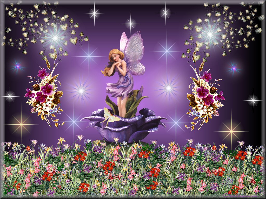 Magical Fairy - Flower Fairy Purple Rose - HD Wallpaper 