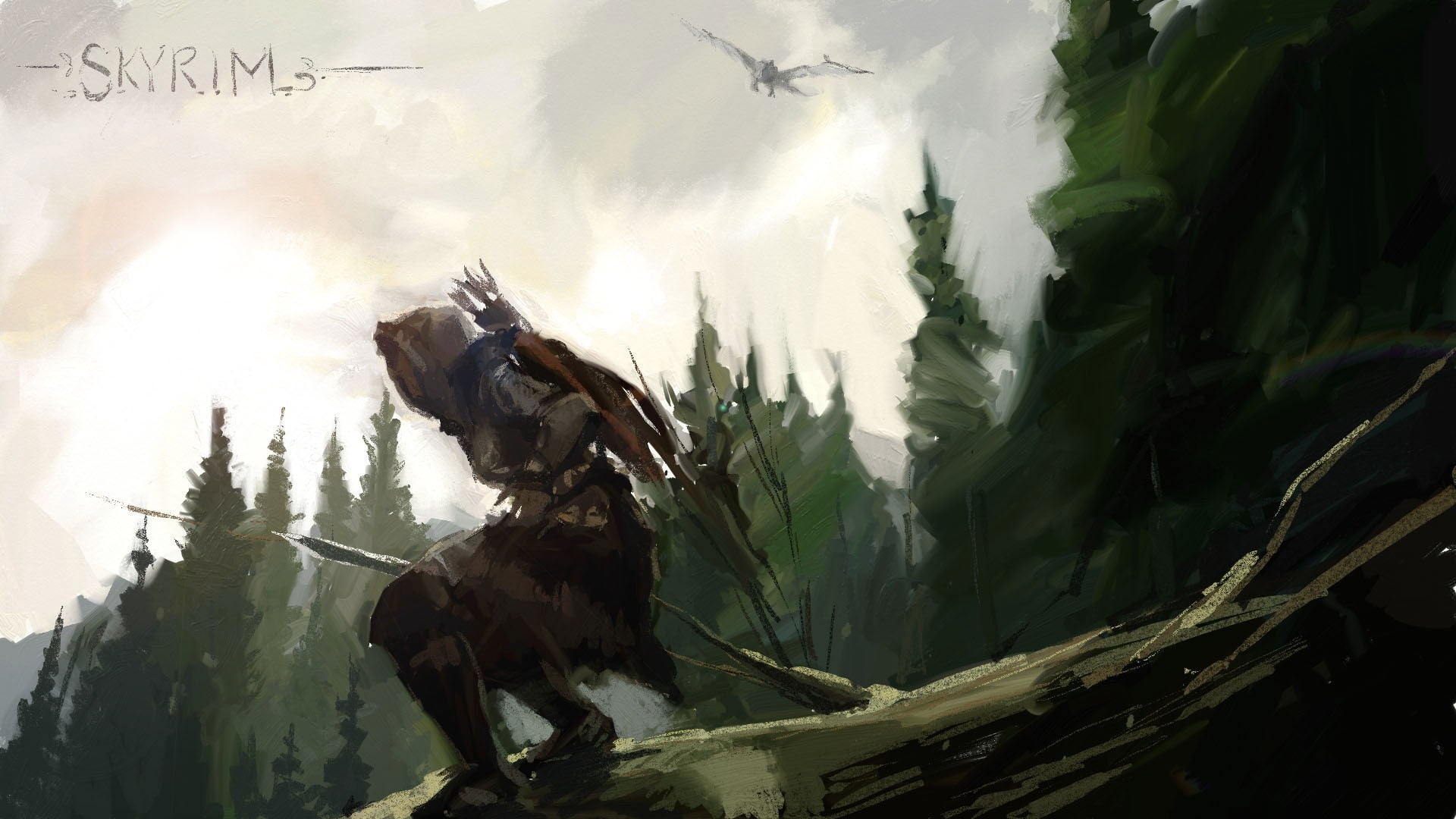 Skyrim Wallpaper Art - HD Wallpaper 