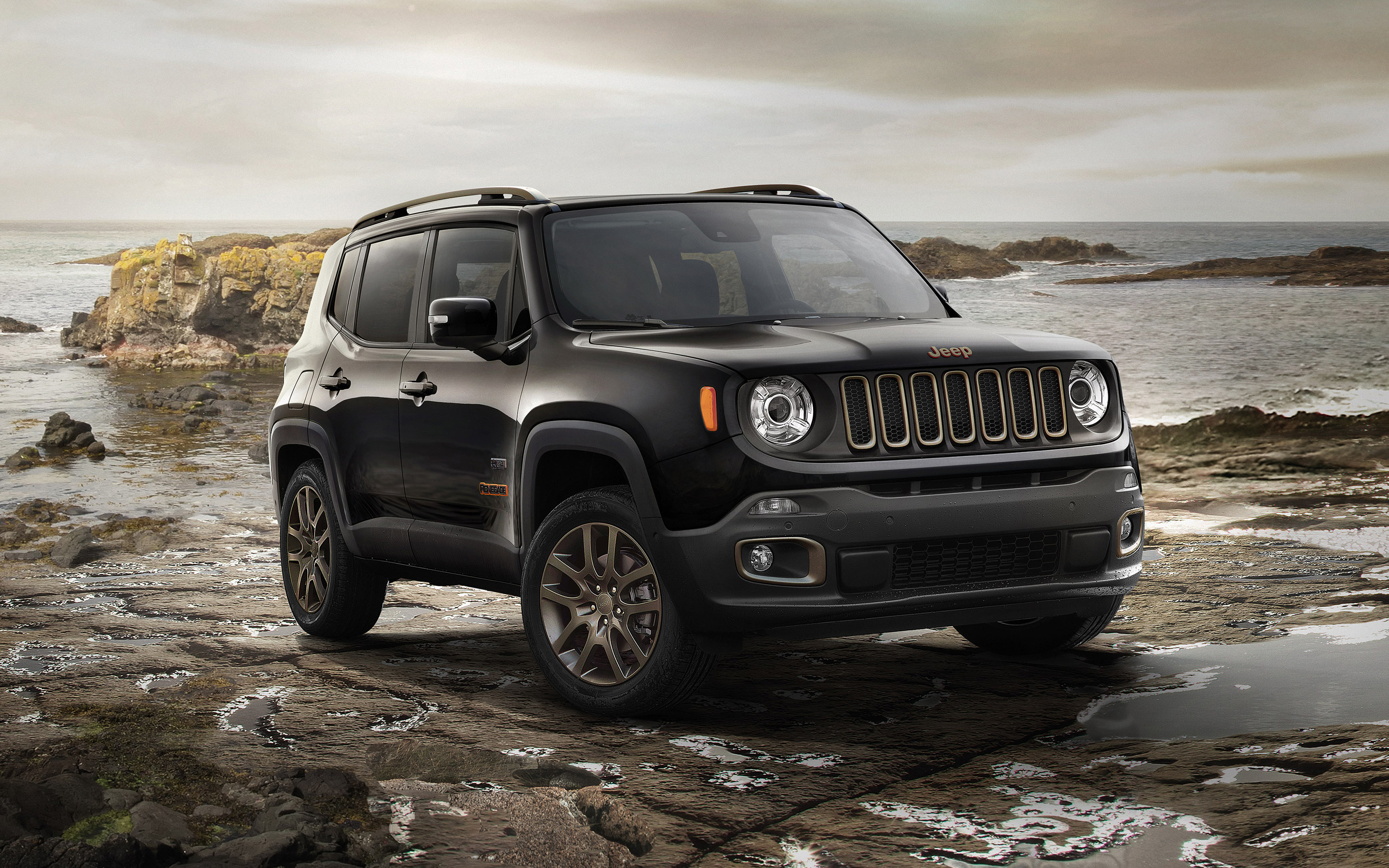 New Model Jeep Renegade Background Wallpaper - Black 75th Anniversary Jeep Renegade Black - HD Wallpaper 