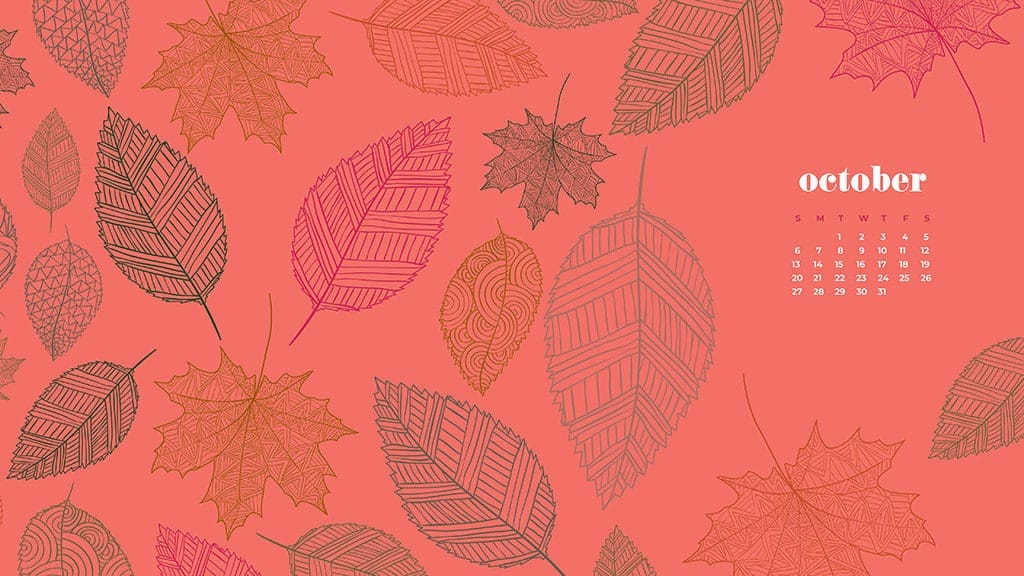 Ctober 2019 Desktop Wallpapers Leaves Modern - Wallpaper - HD Wallpaper 