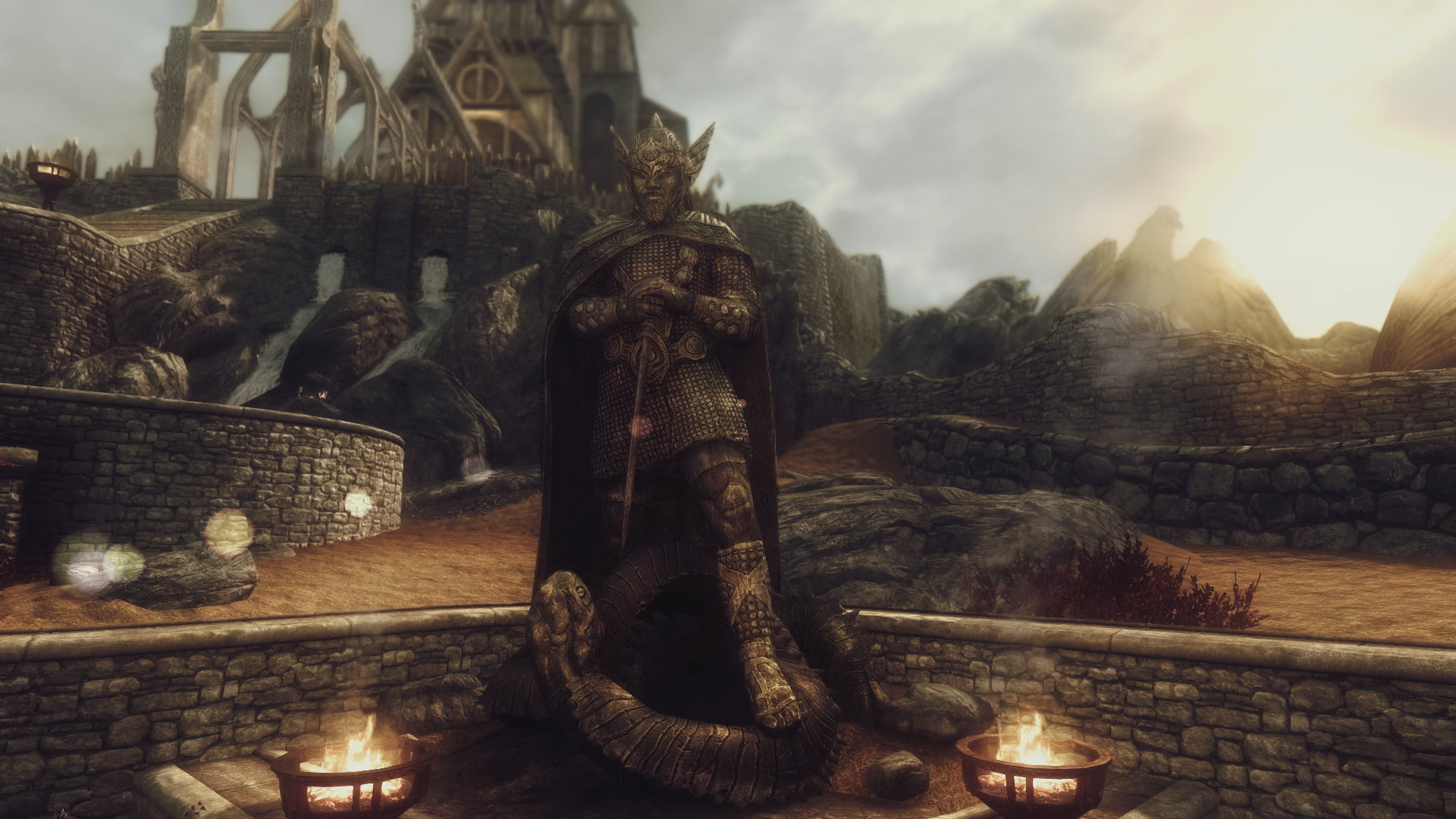 Skyrim Desktop Wallpaper Whiterun - HD Wallpaper 