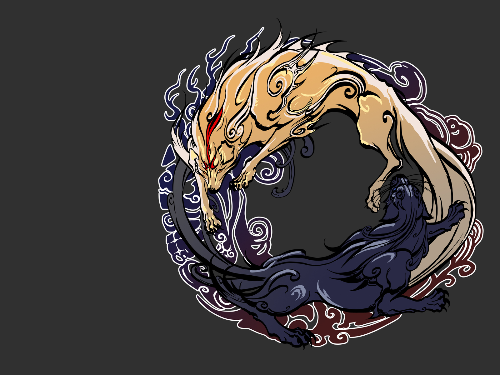 Okami, Amaterasu Wallpaper 
	style Width - Okami Yin Yang - HD Wallpaper 