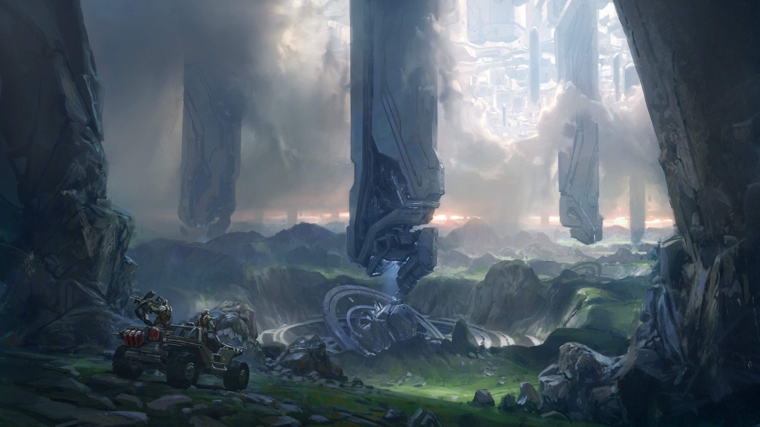 Artwork Concept Art Digital Forerunner Futuristic Halo - Concept Art Fantasy Landscape - HD Wallpaper 