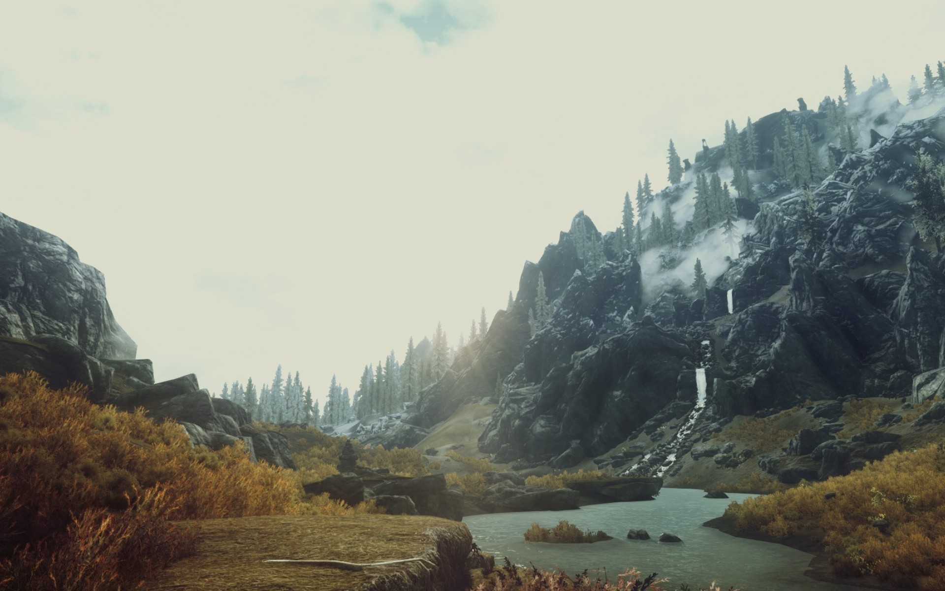 Skyrim Mountains - HD Wallpaper 