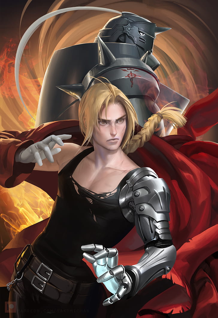 Elric Edward, Elric Alphonse, Full Metal Alchemist, - Sakimichan Edward Elric - HD Wallpaper 