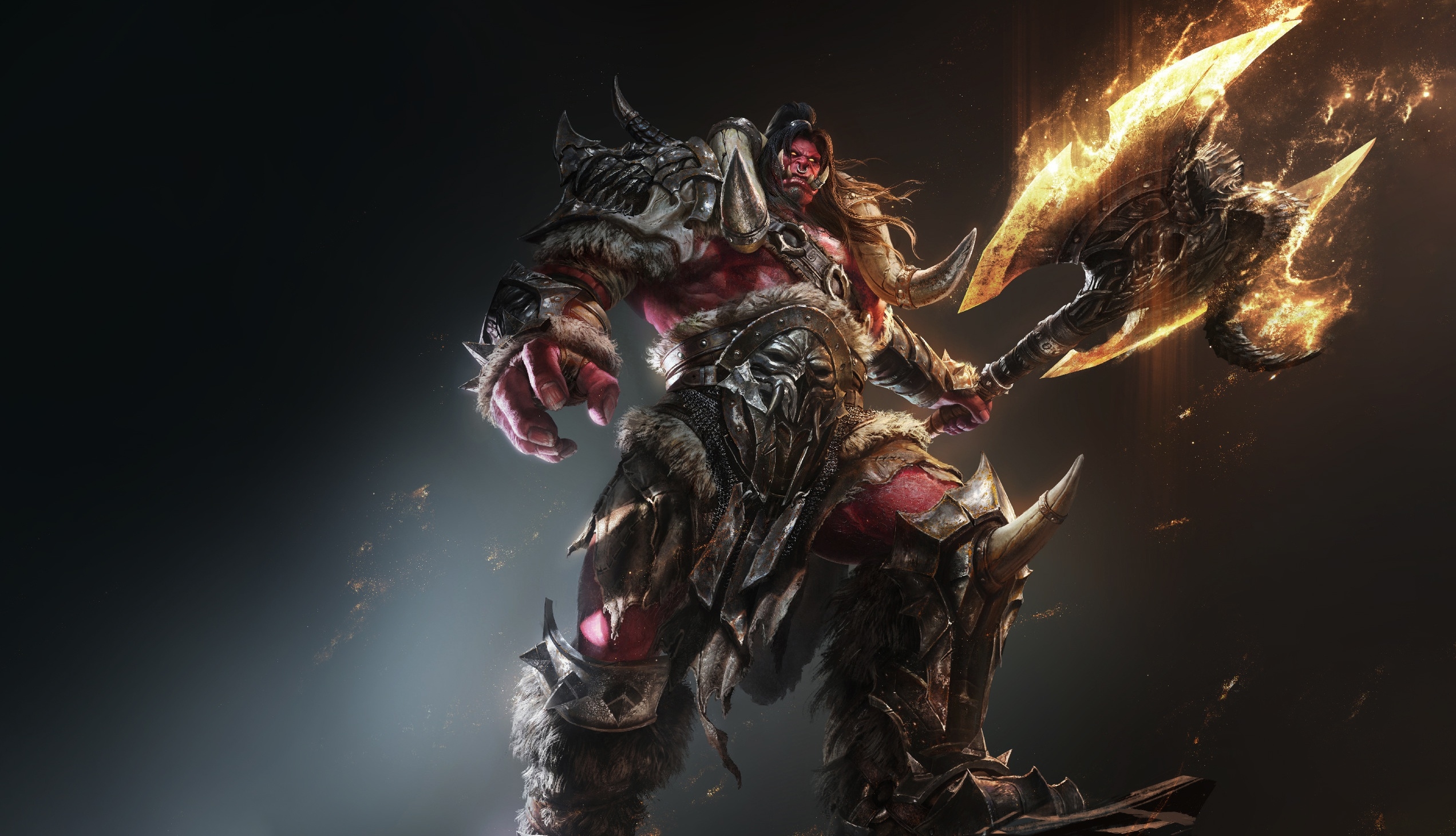 Warcraft Orc Warrior Art - HD Wallpaper 