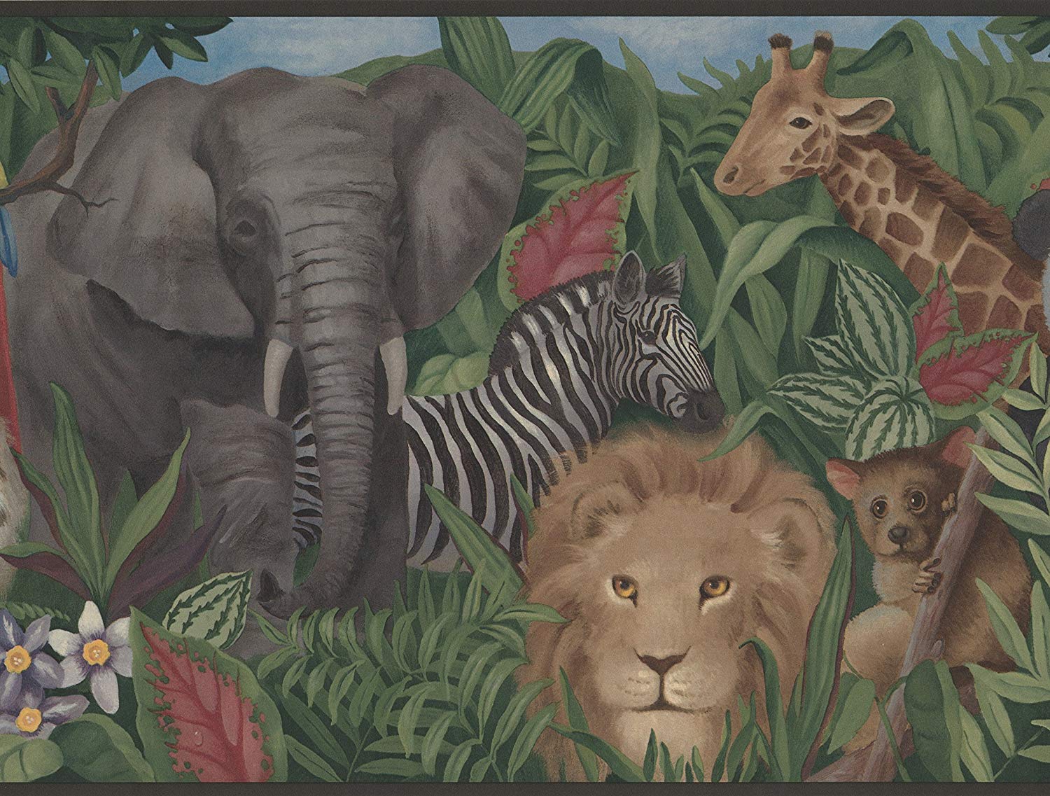 Elephant And Lion In The Jungle - HD Wallpaper 