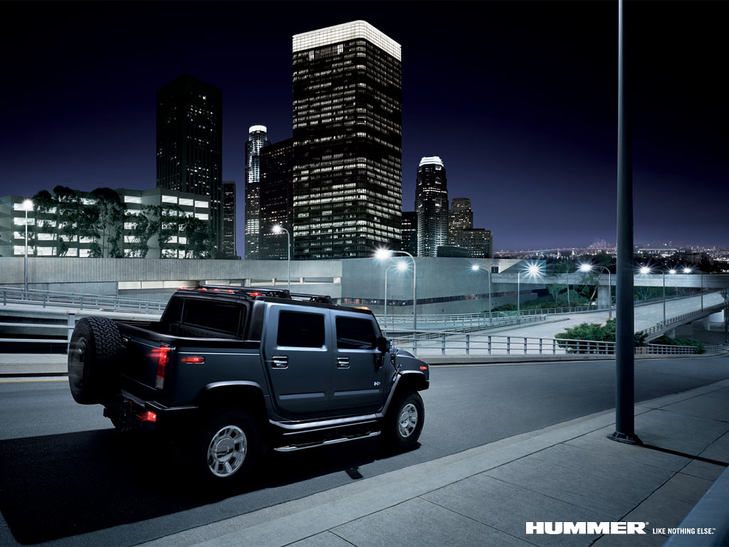 Hummer H2 Night City Car - HD Wallpaper 