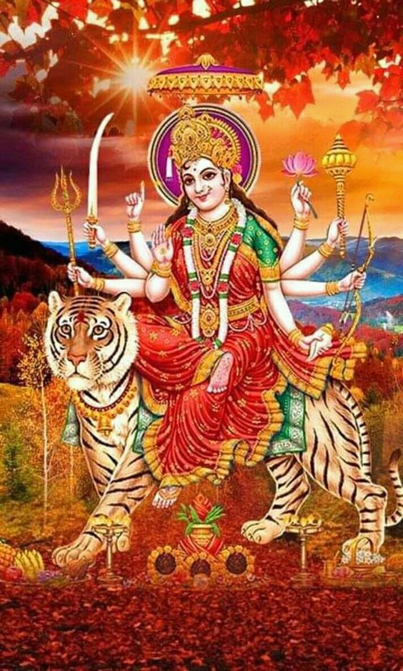 Powerfull Indian Goddess Maa Durga Image Hd - Durga Mata Image Download - HD Wallpaper 