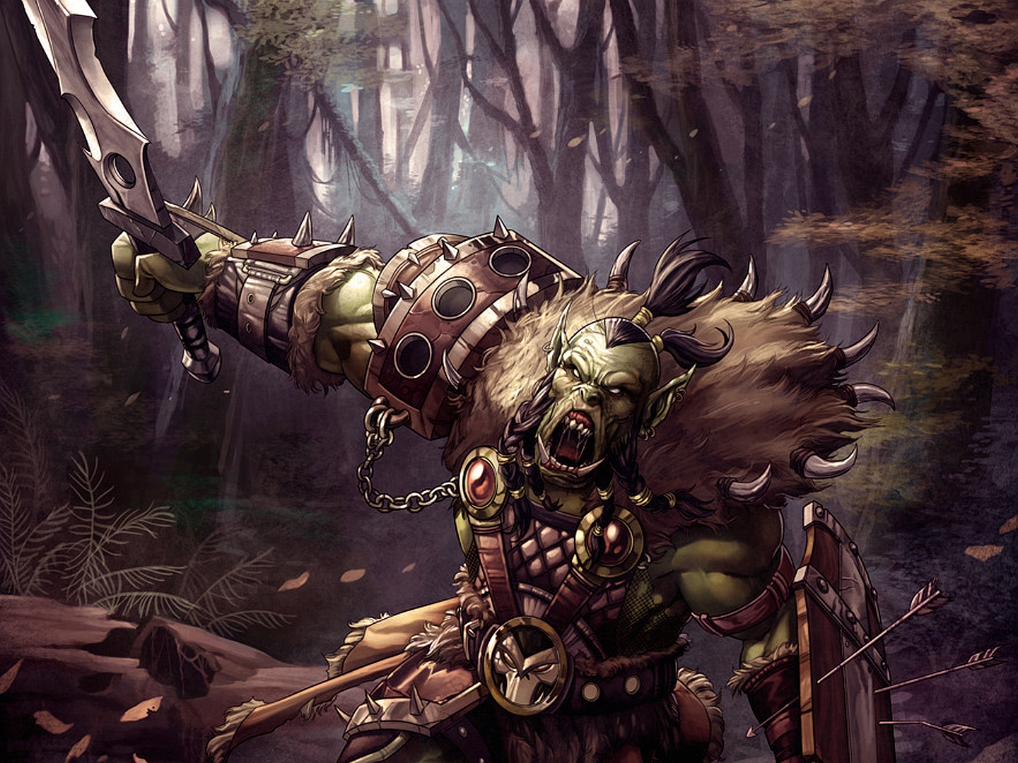 Orc Warrior Fantasy Art - HD Wallpaper 