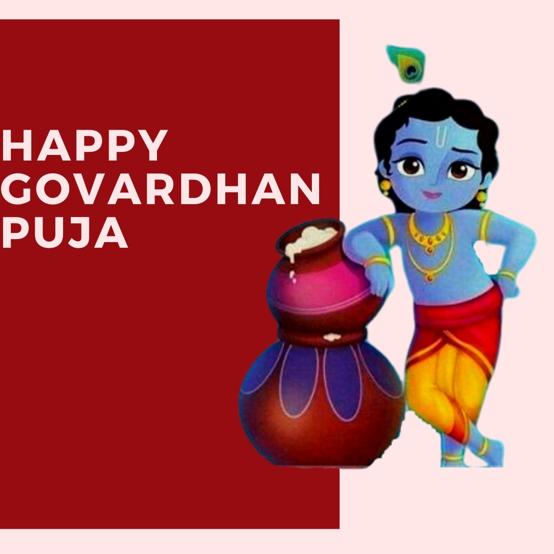 Happy Govardhan Puja - Cartoon Bal Krishna Png - HD Wallpaper 