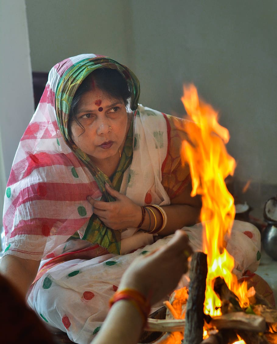 India, Indian, Mother, Prayer, Ritual, Fire, Puja, - Flame - HD Wallpaper 
