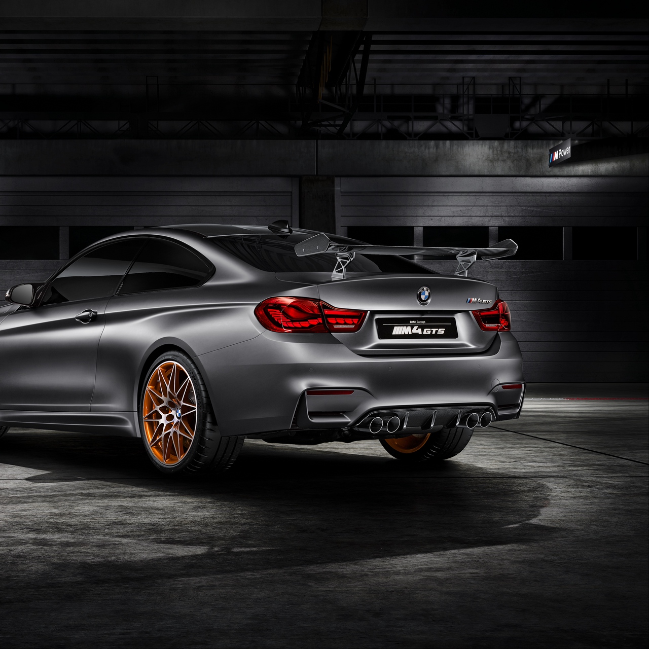 Wallpaper Bmw M4 Gts F82 Silver Rear View Bmw M4 Gts 1280x1280 Wallpaper Teahub Io