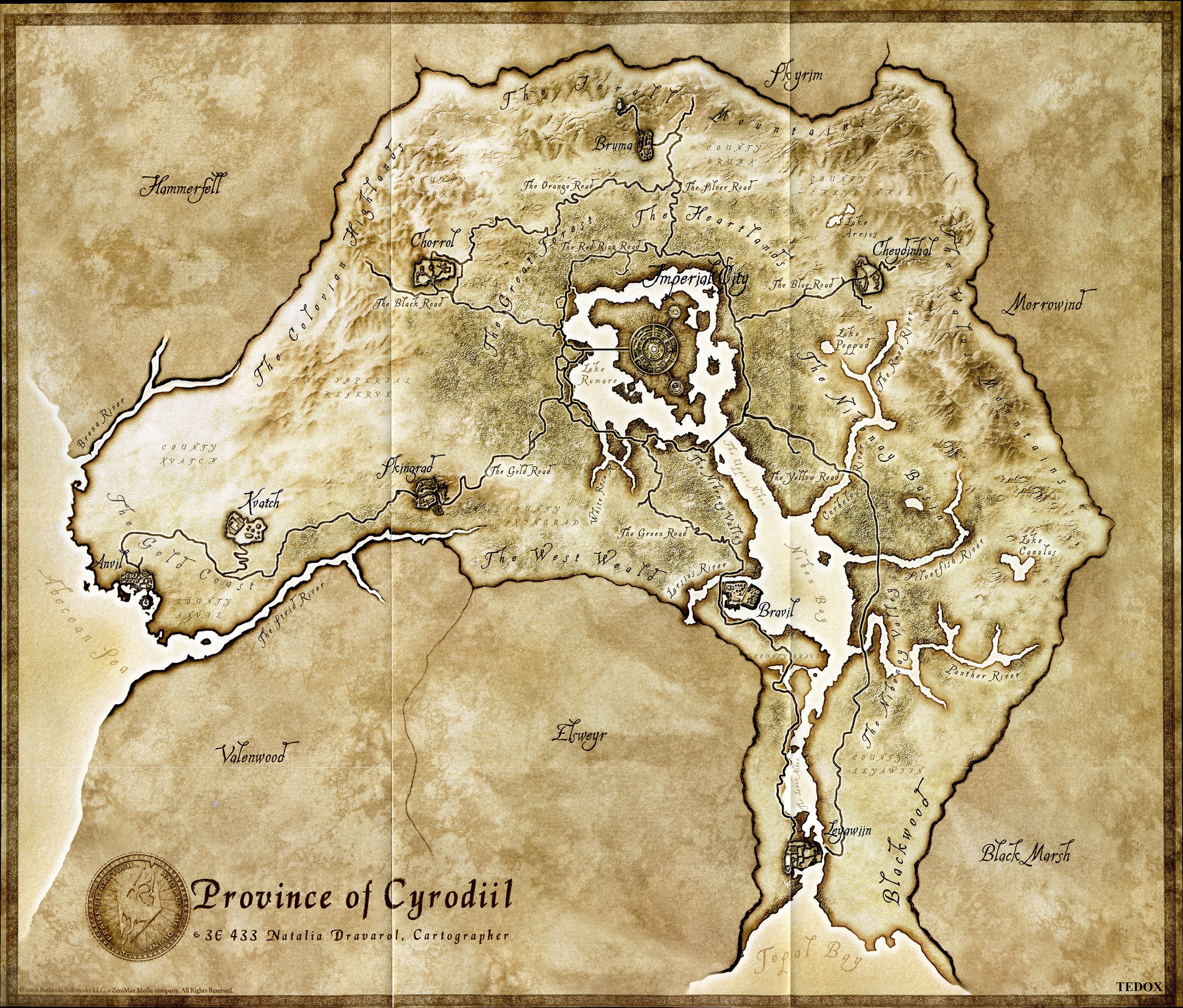 Elder Scrolls 4 Mapa - HD Wallpaper 