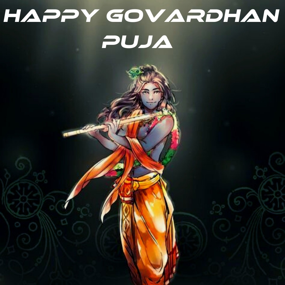 Happy Govardhan Puja - Lord Krishna Love Quotes - 1080x1080 Wallpaper - Happy Govardhan Puja - Lord Krishna Love Quotes - 1080x1080 Wallpaper -