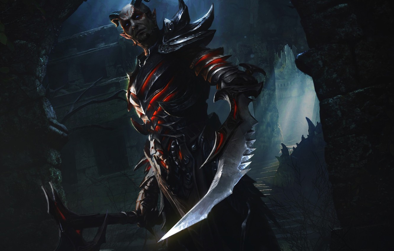 Photo Wallpaper Look, Weapons, The Game, The Demon, - Elder Scrolls Legends Wallpaper Mobile - HD Wallpaper 