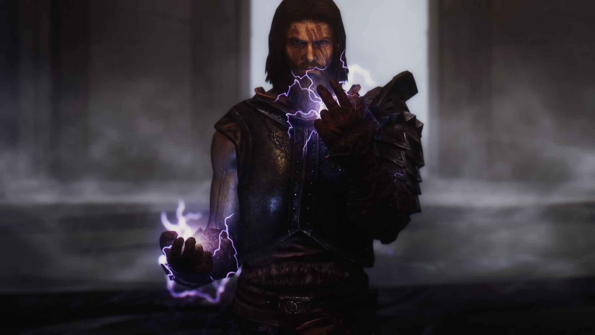 Wallpaper The Elder Scrolls V, Skyrim, Character - Guy With Lightning Powers - HD Wallpaper 