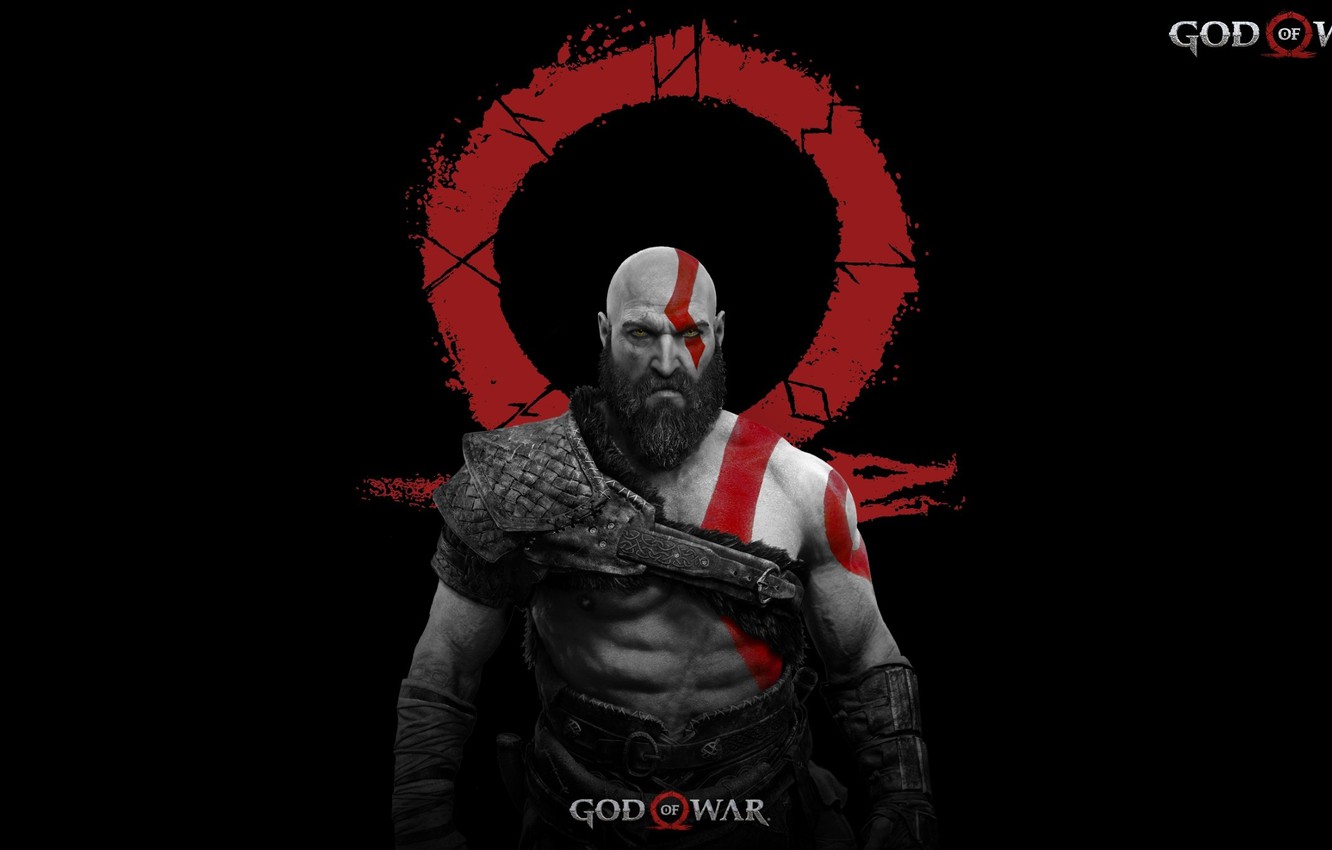 Photo Wallpaper Logo, Demigod, Armor, Kratos, God Of - God Of War Kratos In Logo - HD Wallpaper 
