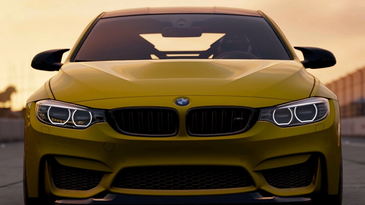 Bmw M4, Yellow, Front - Bmw M4 Wallpaper Iphone - HD Wallpaper 
