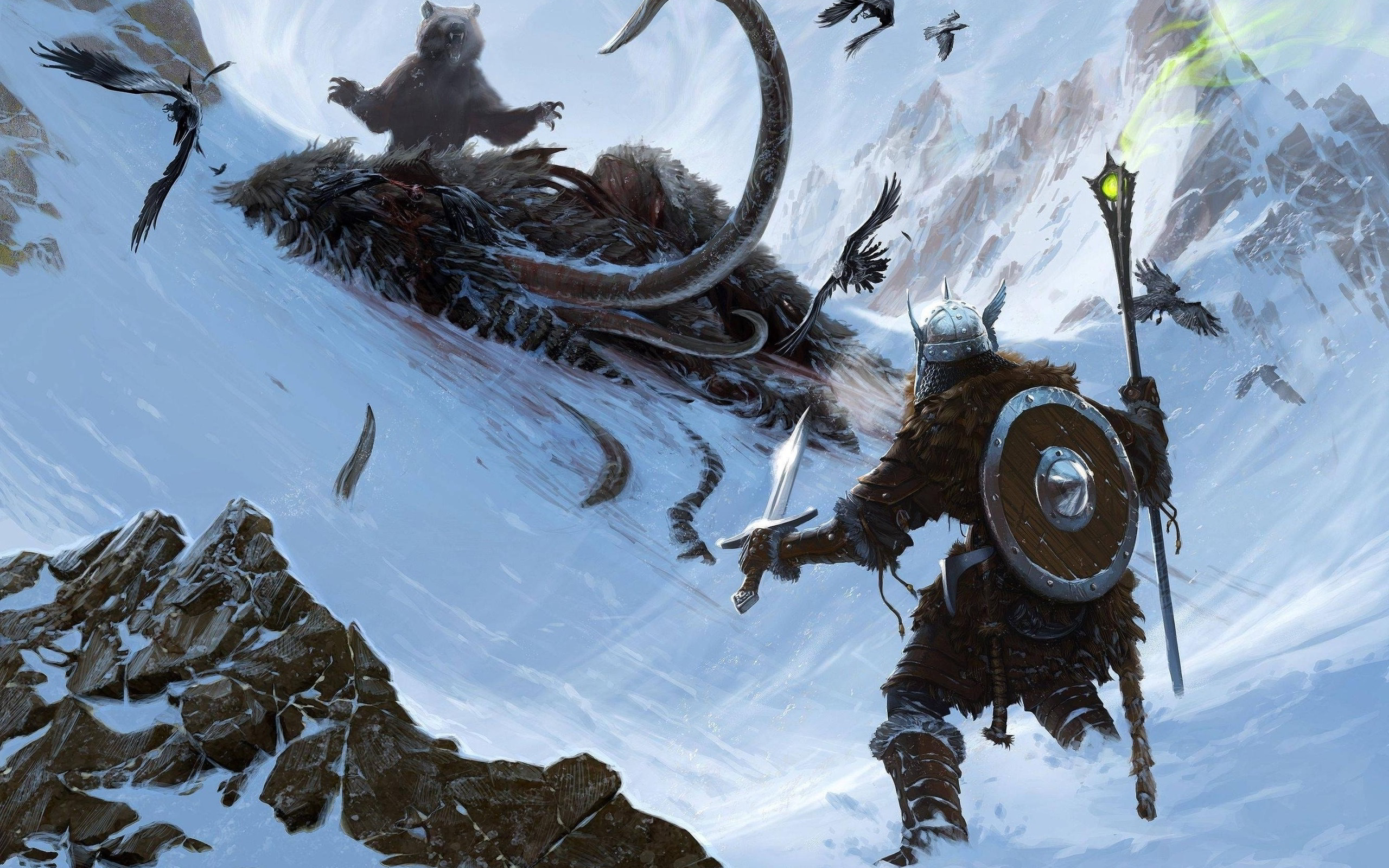 Skyrim Mammoth - HD Wallpaper 