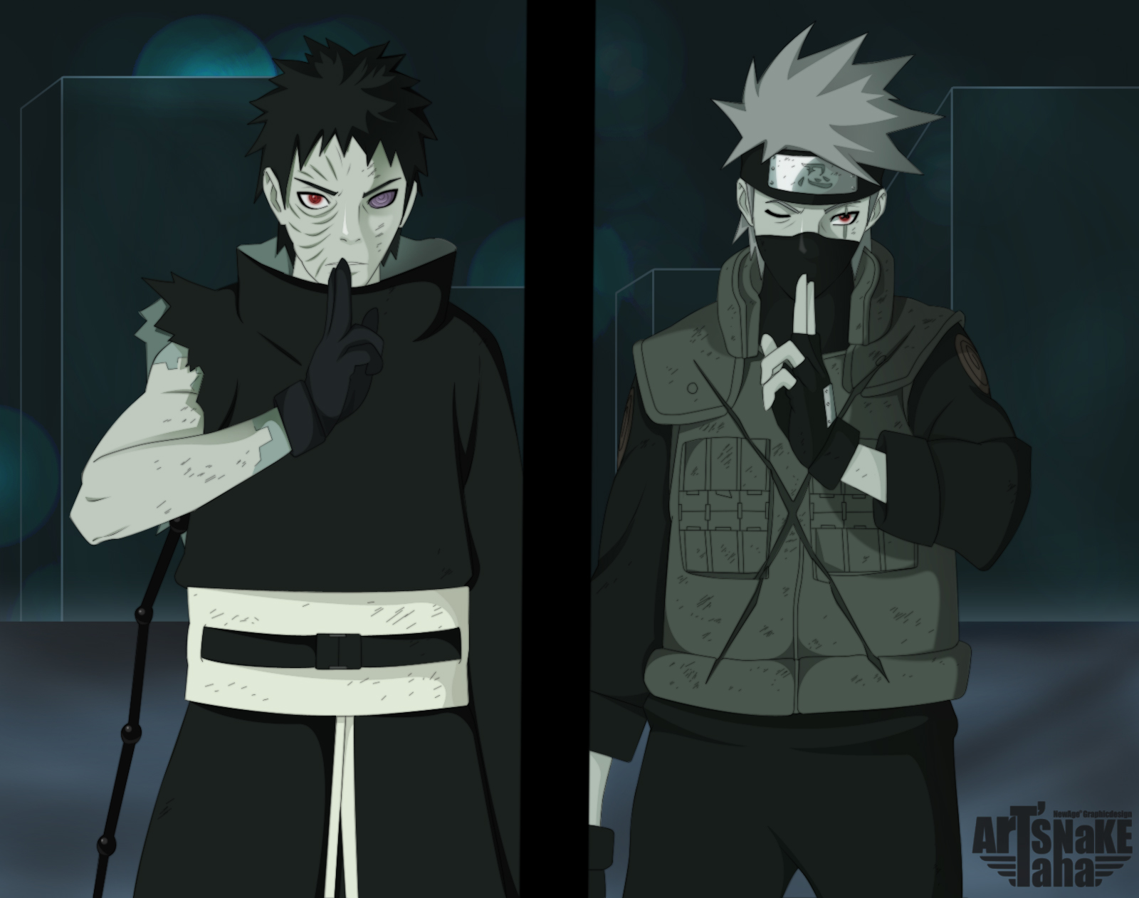 Kakashi Hatake And Obito Uchiha - Naruto Kakashi And Obito - HD Wallpaper 