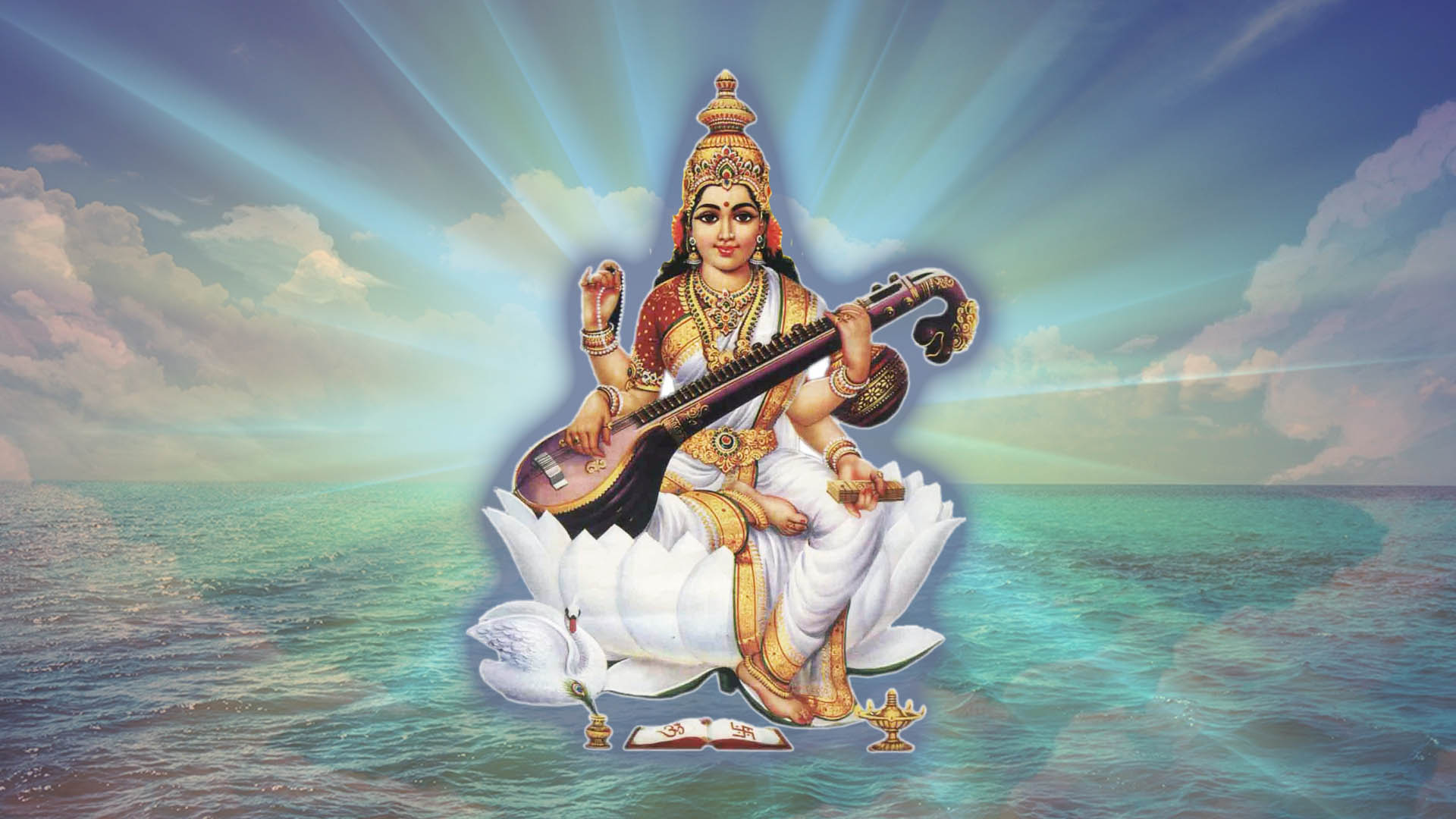 Goddess Saraswati - 1920x1080 Wallpaper 