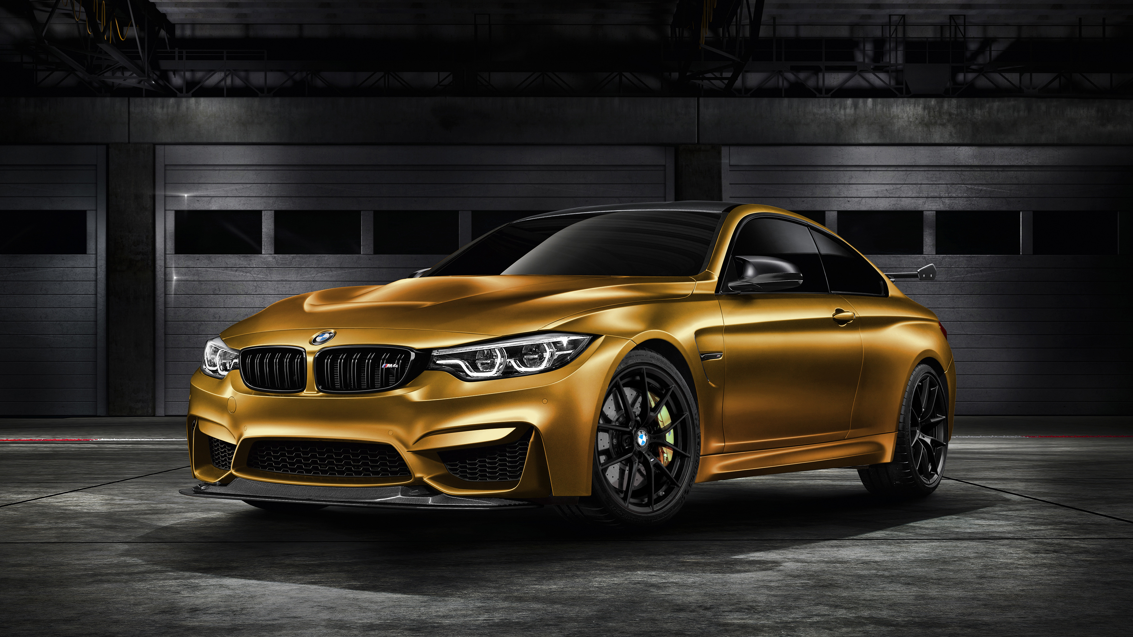 Bmw M4 Hd Desktop Wallpaper - Gold Bmw M4 2018 - HD Wallpaper 