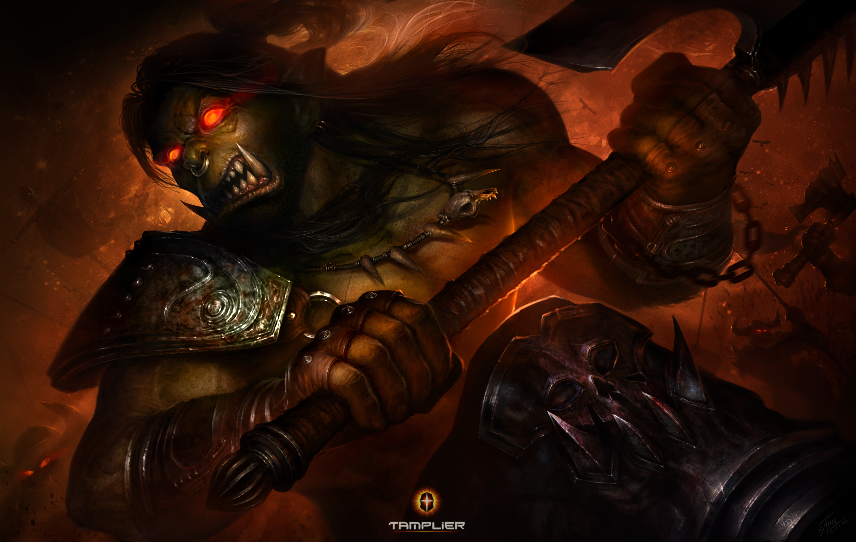 Wow Warrior Rage Art - HD Wallpaper 