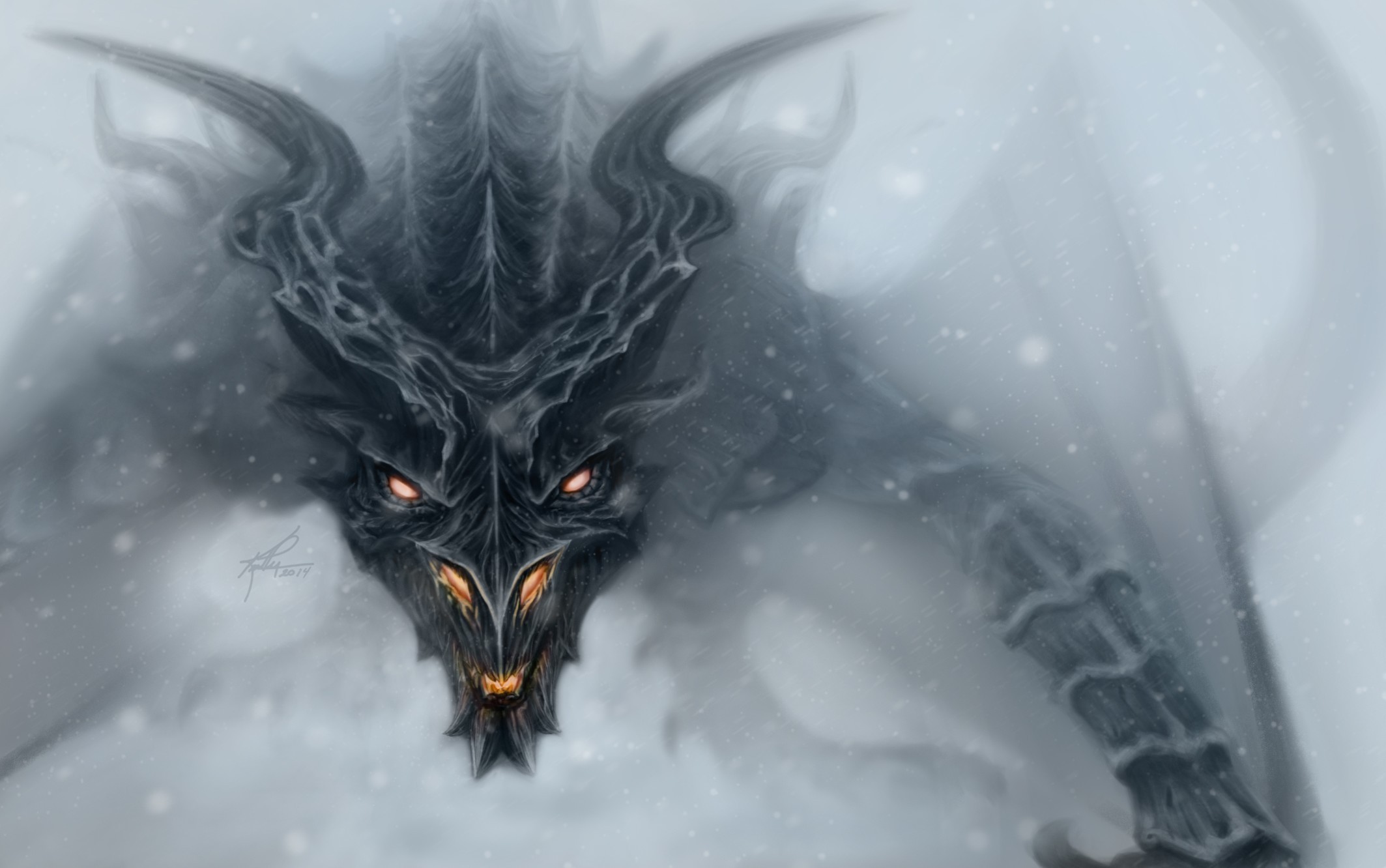 Wallpaper The Elder Scrolls V - Skyrim Alduin Wallpaper Hd - HD Wallpaper 