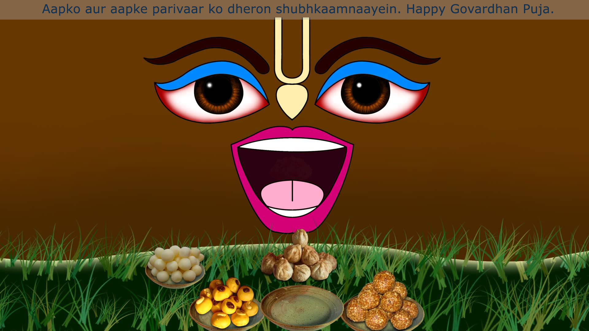 Govardhan Puja Hd Wallpaper - Cartoon - HD Wallpaper 