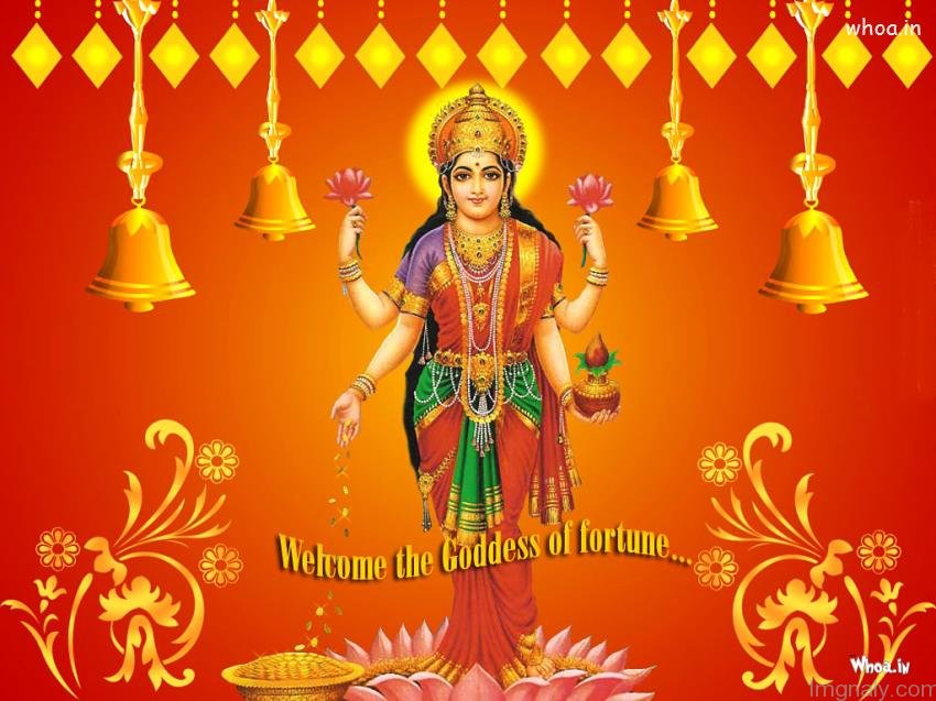 Welcome The Goddess Of Fortune Happy Lakshmi Puja - Laxmi Pujan 2018 In Marathi - HD Wallpaper 