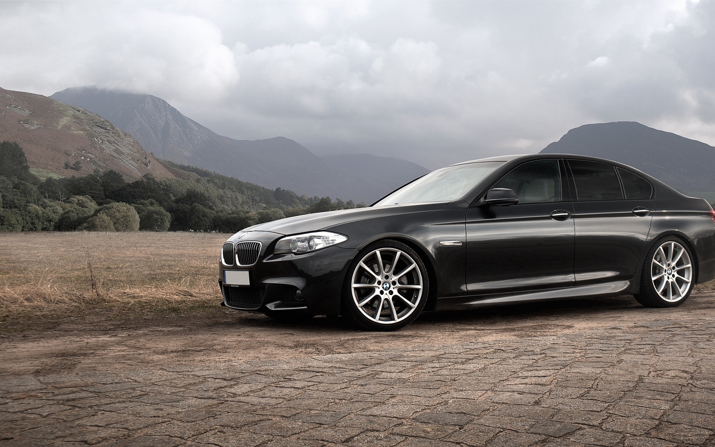 Wallpaper Bmw, 5, Black, Side View, F10 - Bmw F10 Black - HD Wallpaper 