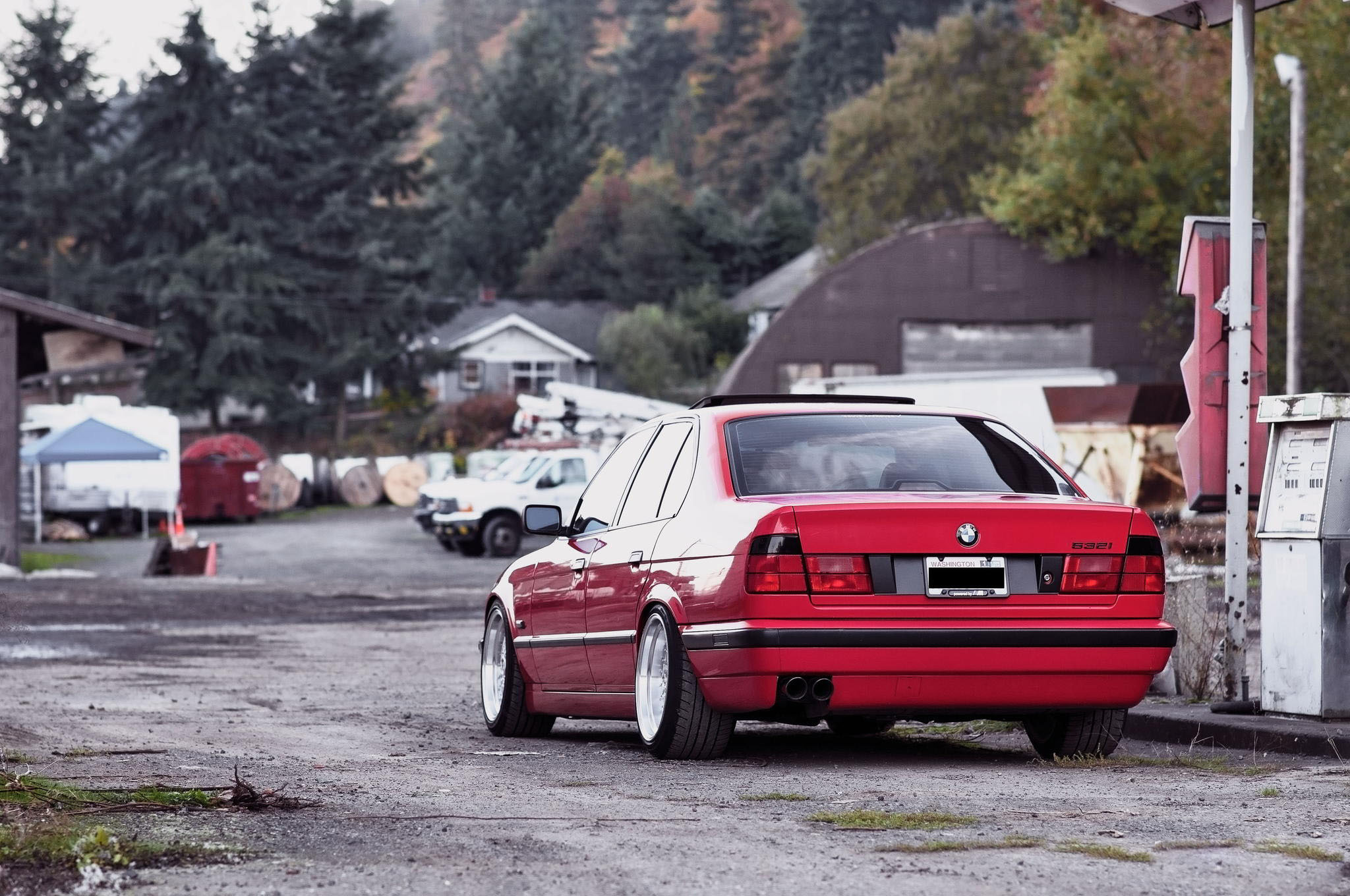 Wallpaper Bmw, E34, 532i, Tuning, Red, Cars, Rear View - Bmw E34 - HD Wallpaper 