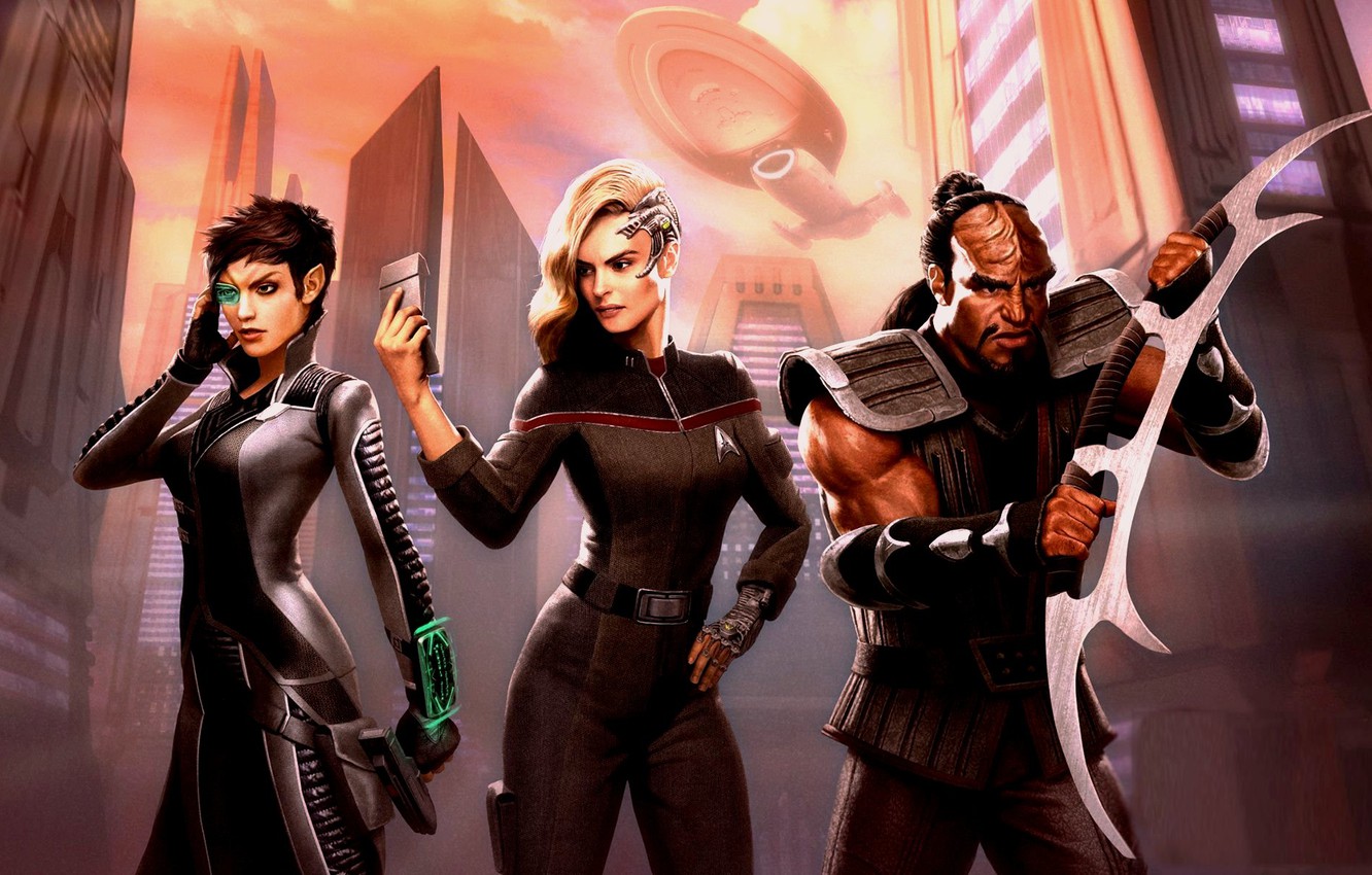 Photo Wallpaper Fiction, Characters, Star Trek Online - Star Trek Online Intel Uniform - HD Wallpaper 
