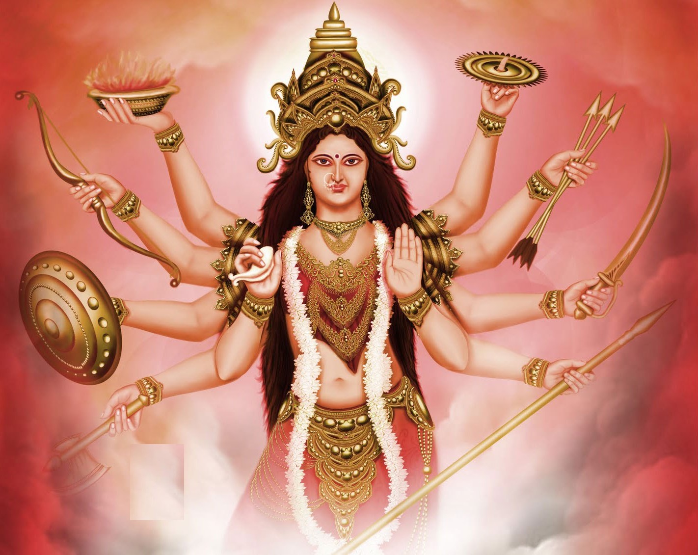 Maa Durga Vikral Roop Image - Weapons Of Maa Durga - HD Wallpaper 