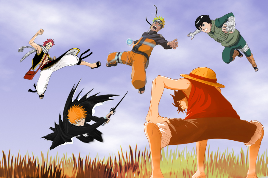 Luffy Vs Naruto By Drlinux-d3jedsu - Bruce Lee And Goku - HD Wallpaper 